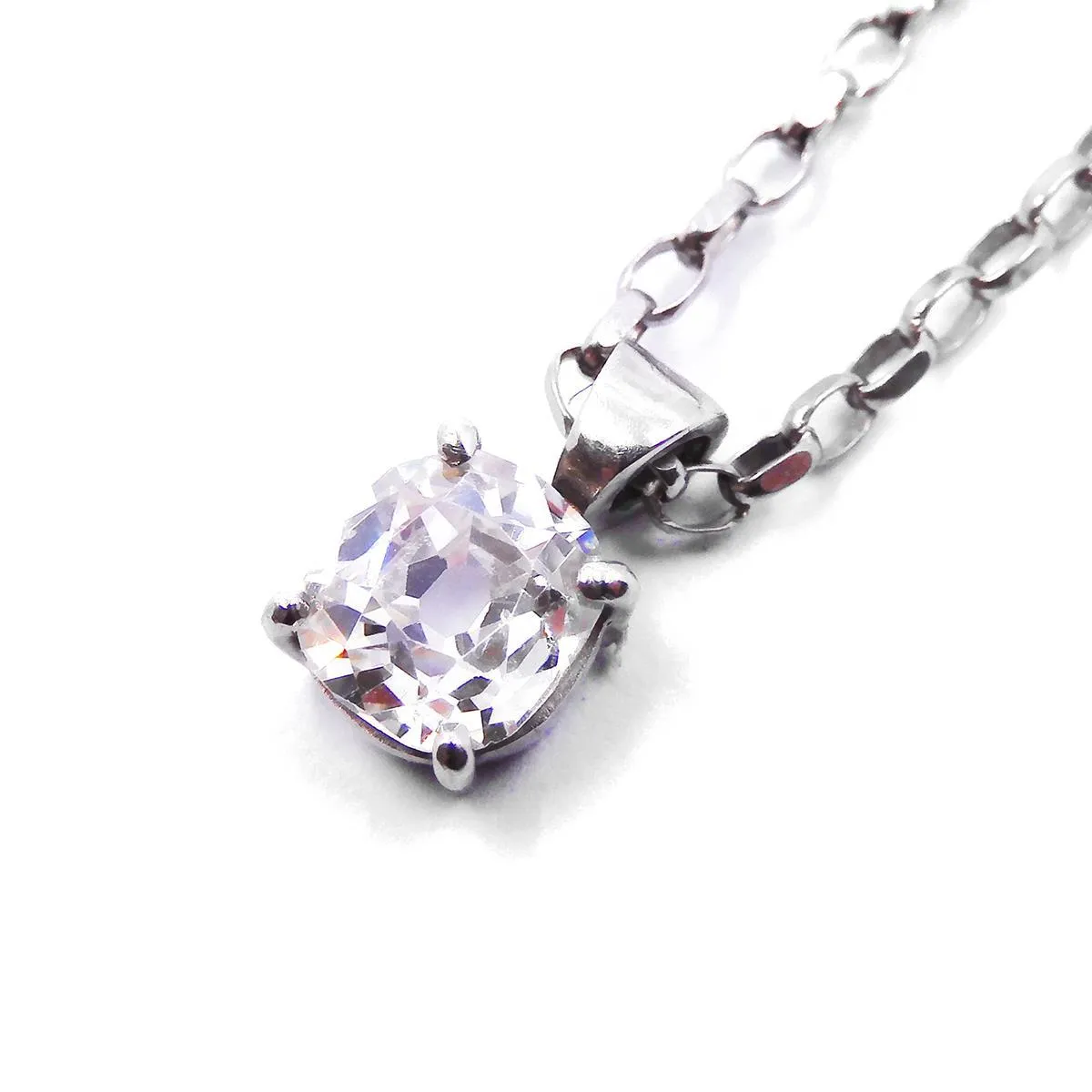 0.58ct Old Cut Diamond 18" Pendant | Pre-Loved | 9K White Gold