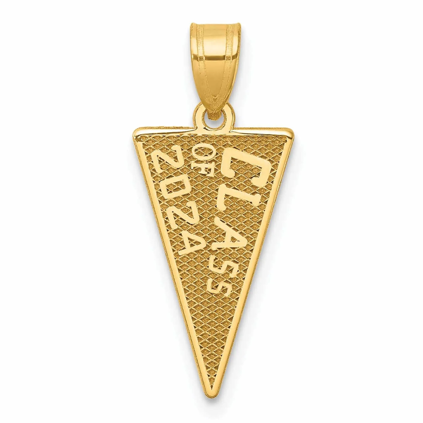 14K Polished Class Of 2024 Rally Flag Charm