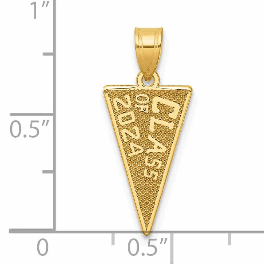 14K Polished Class Of 2024 Rally Flag Charm