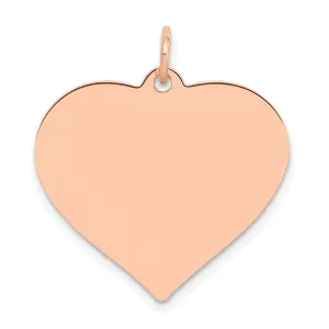 14K Rose Gold Heart Shaped Disc Design Pendant