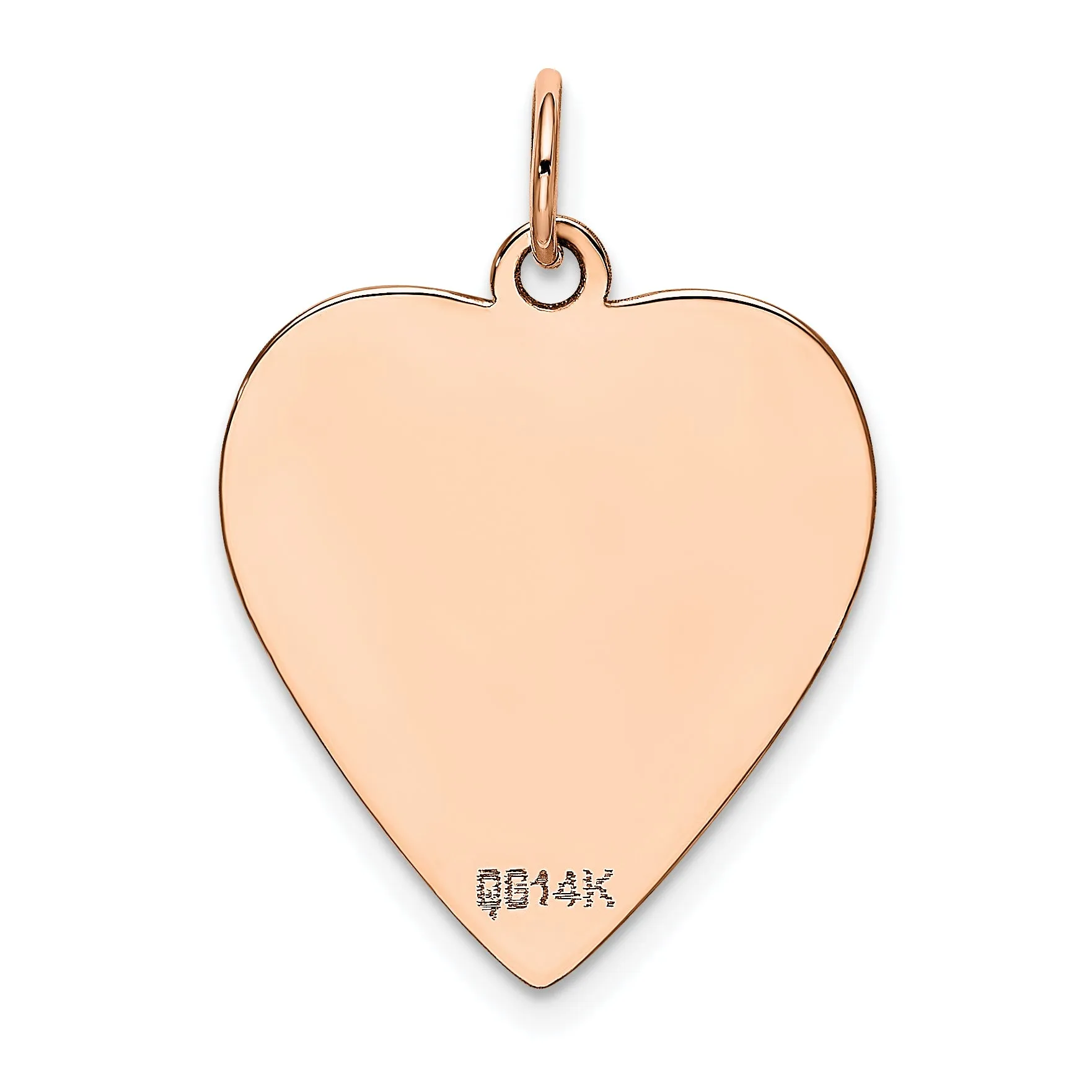 14K Rose Gold Polished Heart Shaped Disc Design Pendant