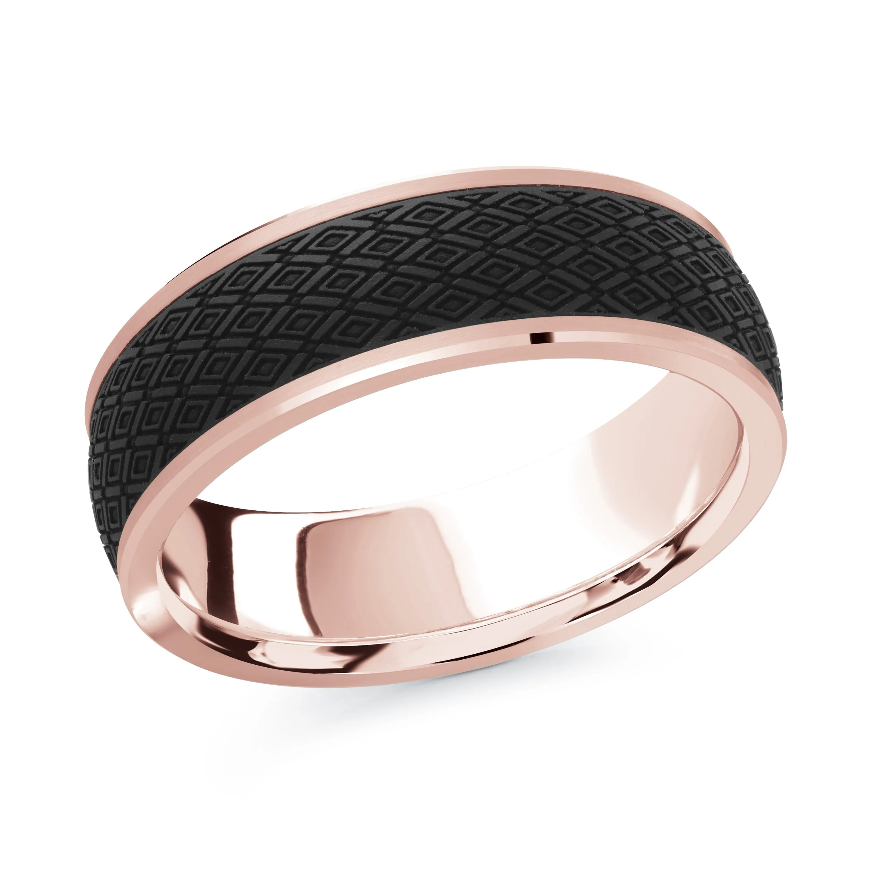 14K Rose Gold Ring from the Noir Collection by Malo - MRDA-077-7P