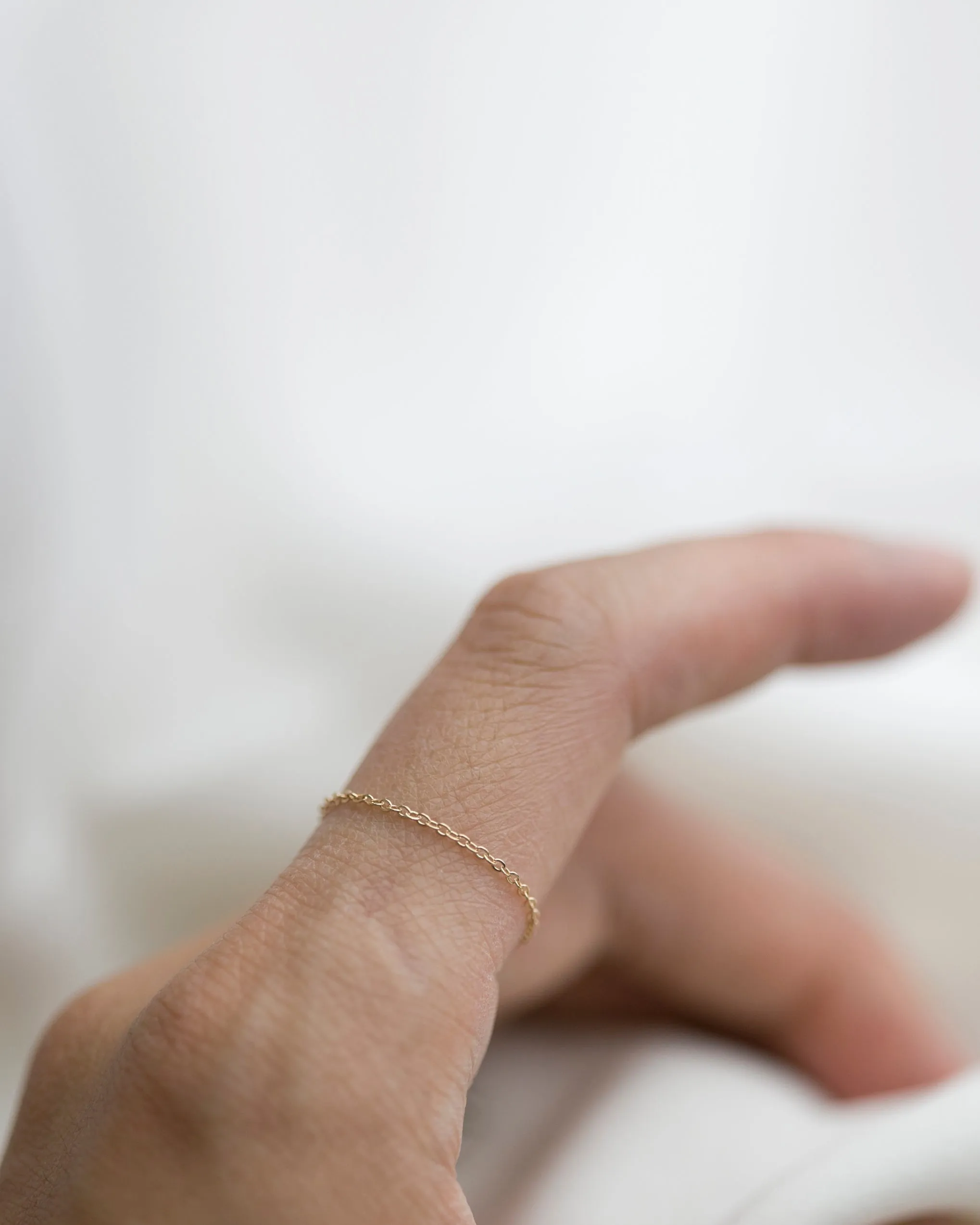 14k Super Dainty Chain Ring