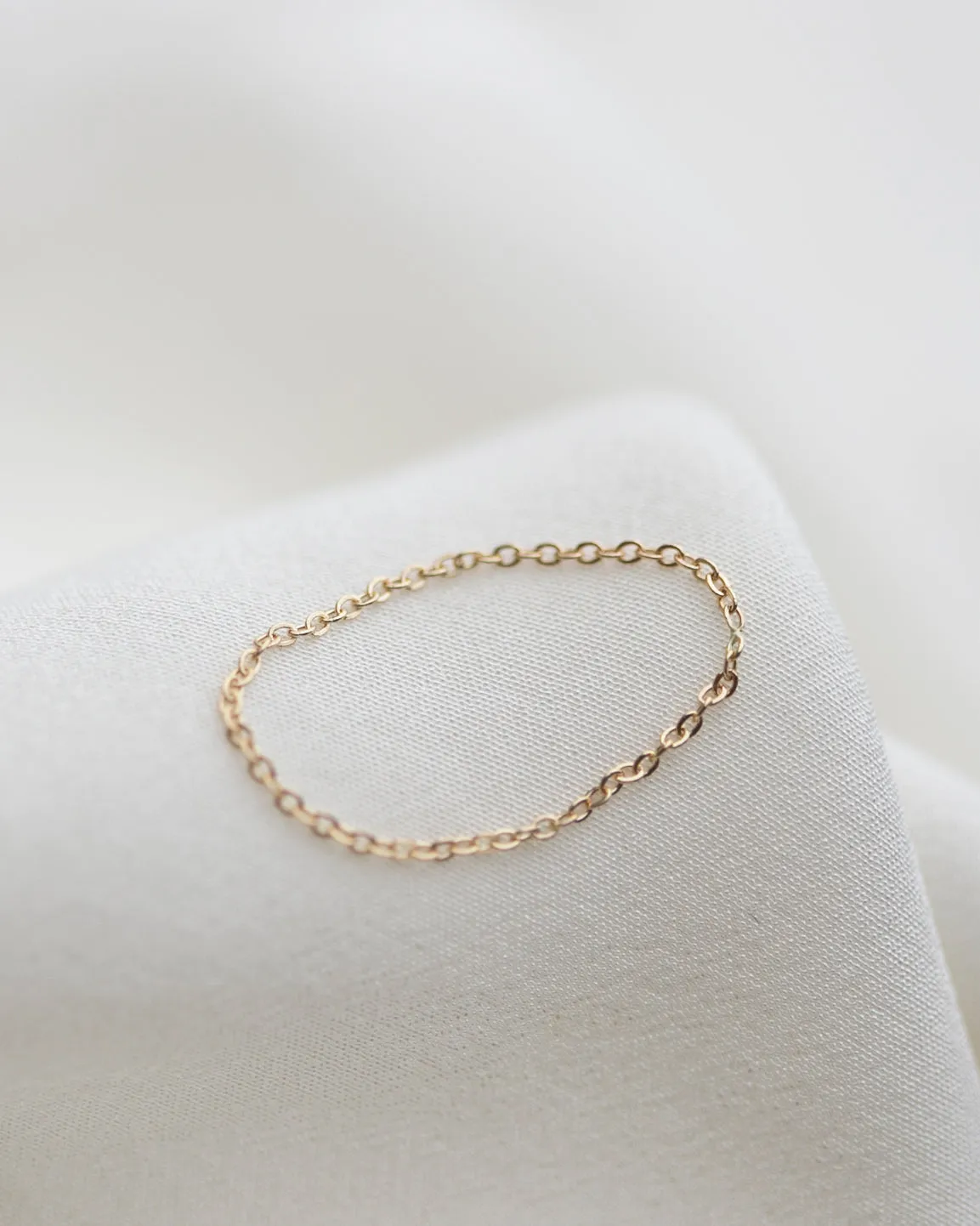 14k Super Dainty Chain Ring