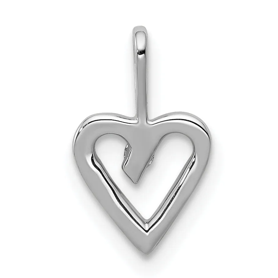 14k White Gold .02 Carat Diamond Heart Design Pendant