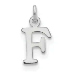 14k White Gold Cut-Out Letter F Initial Design Charm Pendant