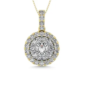 14K Yellow Gold 1 Ctw Diamond Fashion Pendant