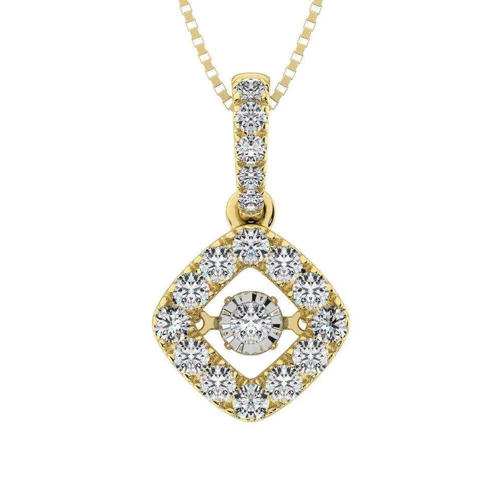 14K Yellow Gold 5/8 Ct.Tw.Diamond Moving Diamond Pendant