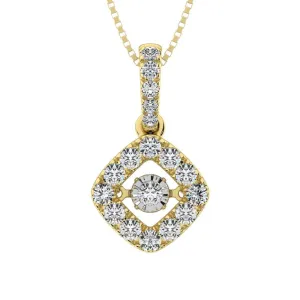 14K Yellow Gold 5/8 Ct.Tw.Diamond Moving Diamond Pendant