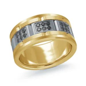 14K Yellow Gold with Carbon Fiber Ring from the Tantalum Collection by Malo - MRDTN-057-11YBD