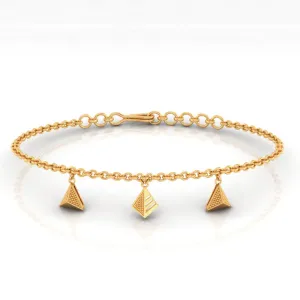 18k Exquisite Gold Bracelet With Beautiful Triangular Designs