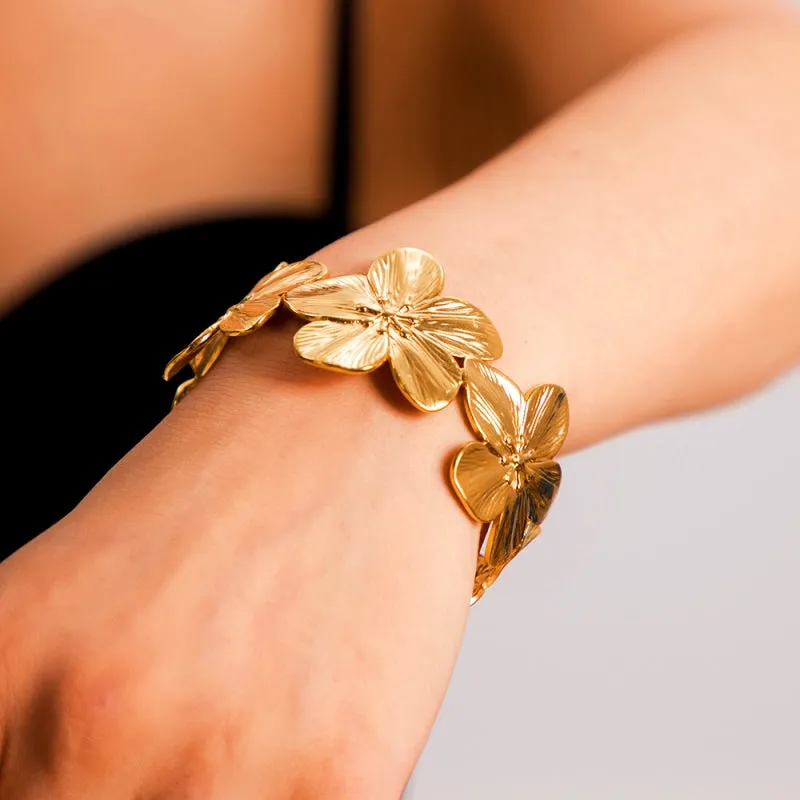 18K Gold-plated Exquisite Leaf Flower Bracelets