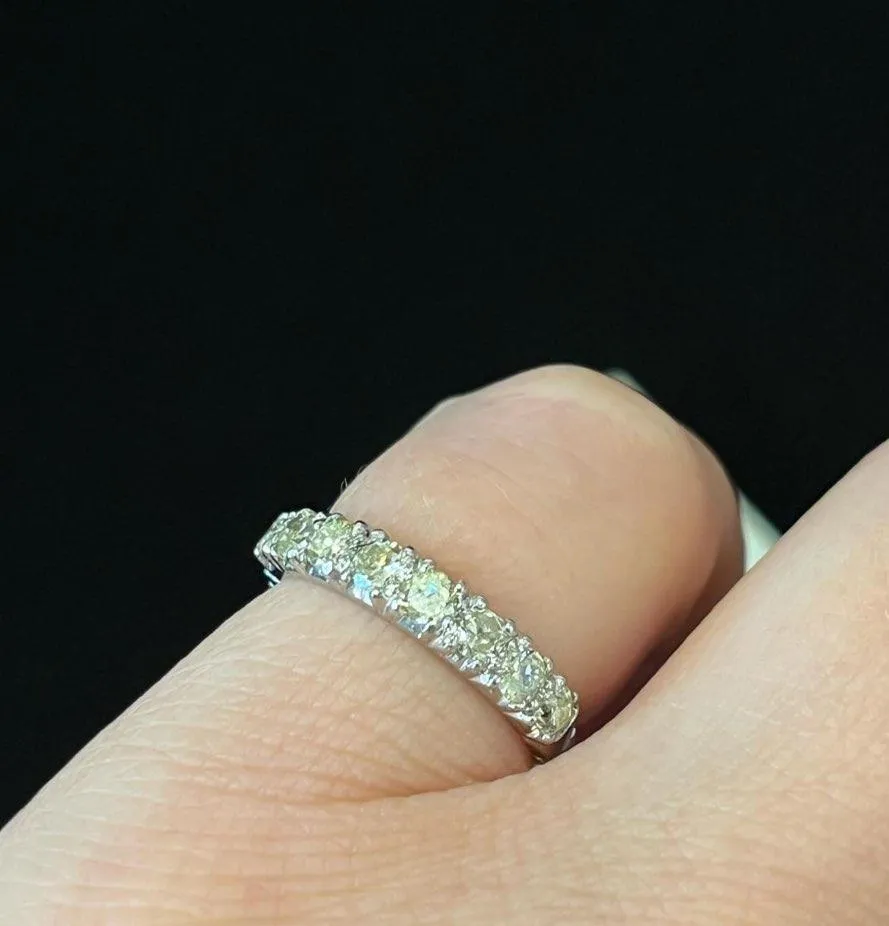 1940s Fancy Yellow Half Hoop Diamond Eternity Band