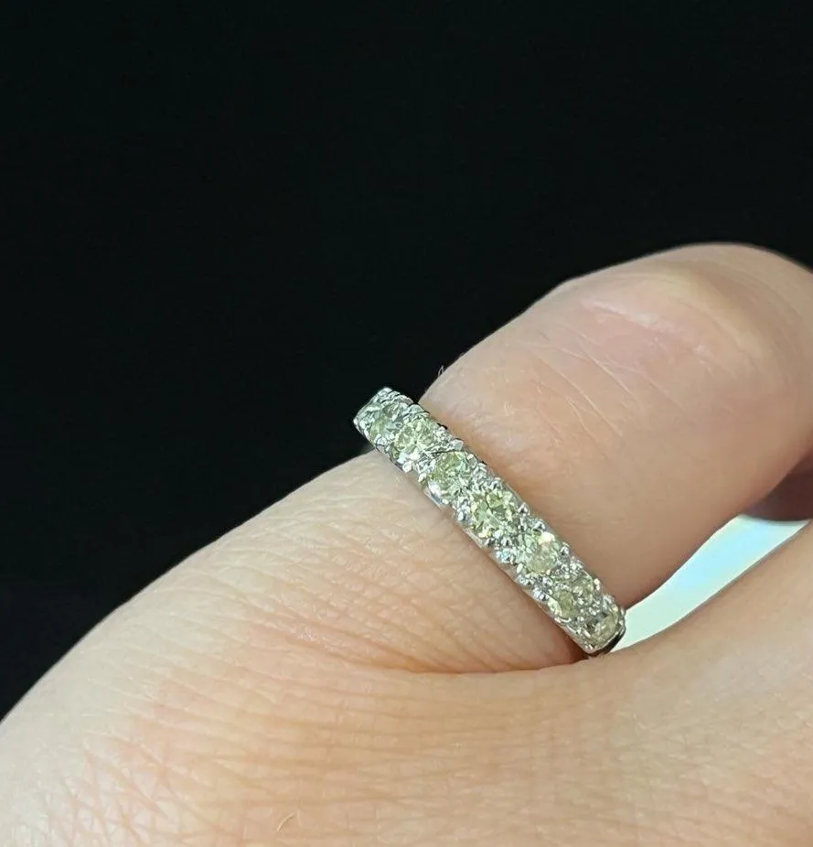 1940s Fancy Yellow Half Hoop Diamond Eternity Band