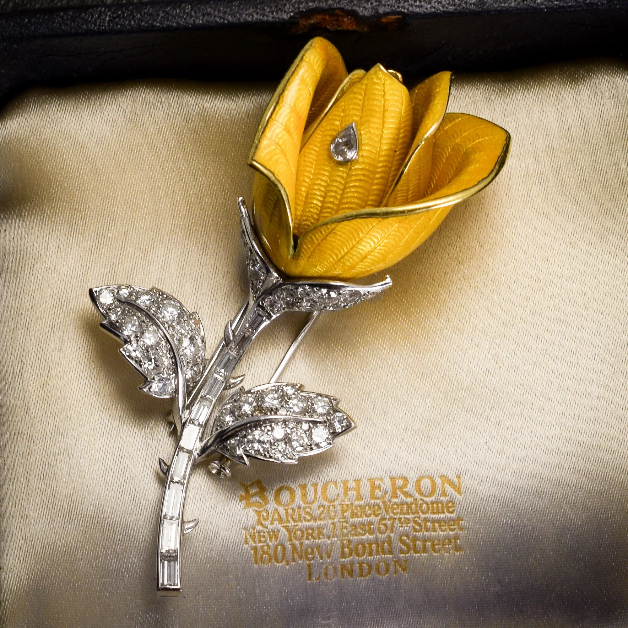 1950s "Yellow Rose" Brooch by Boucheron Paris