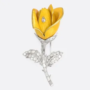 1950s "Yellow Rose" Brooch by Boucheron Paris