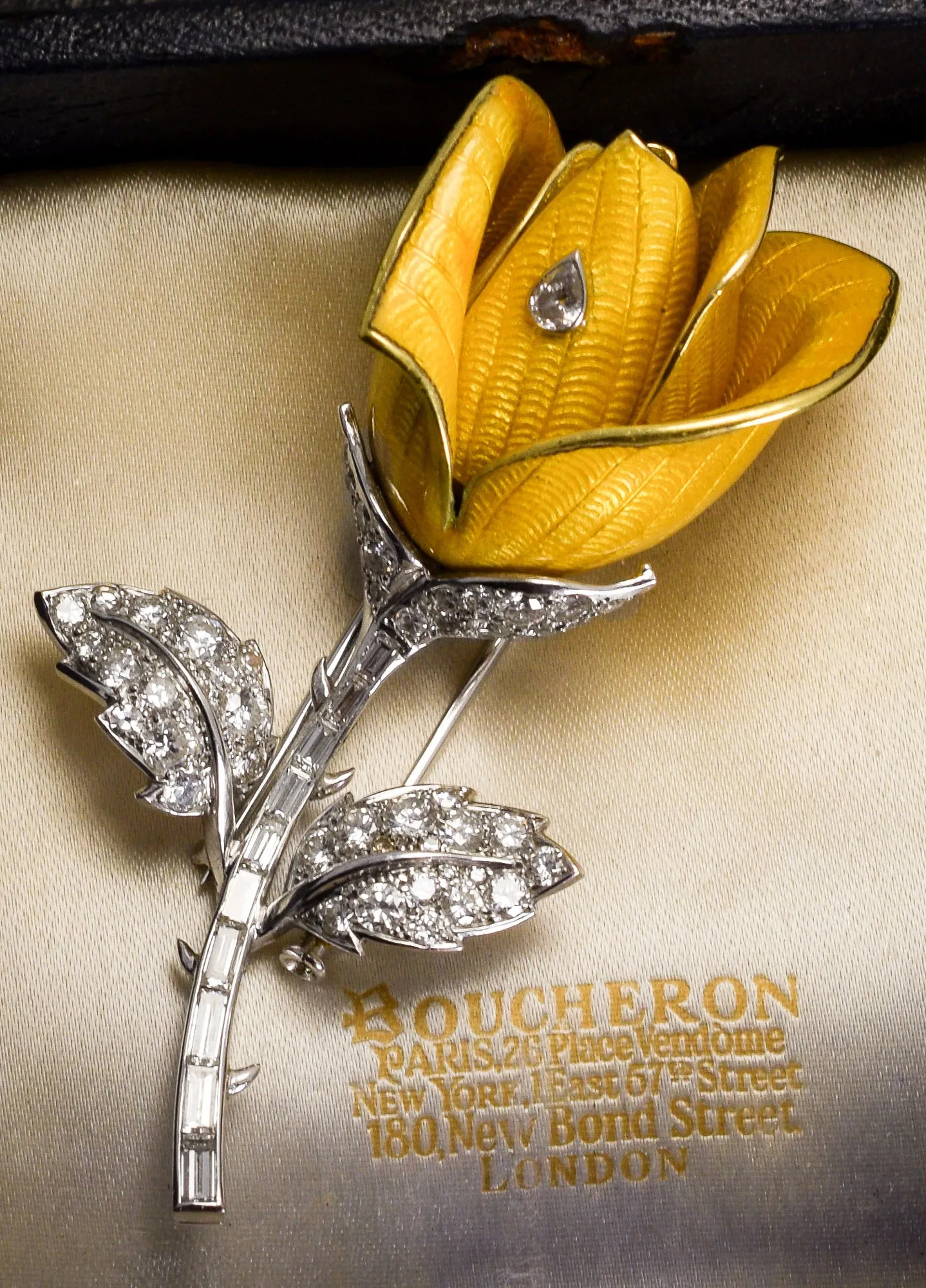 1950s "Yellow Rose" Brooch by Boucheron Paris