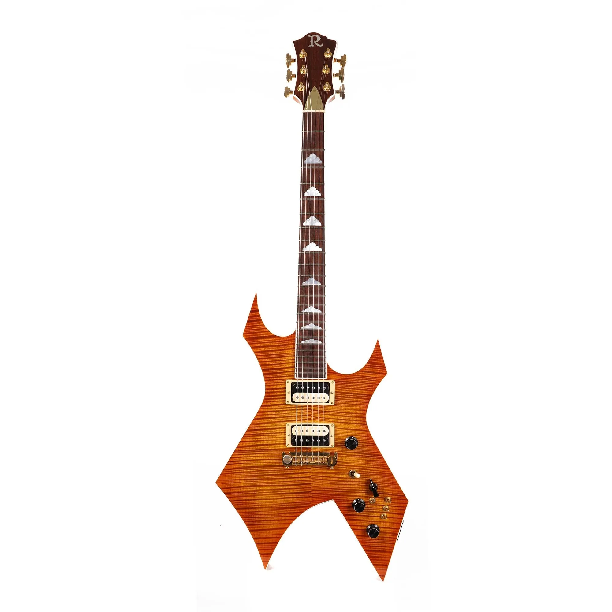 1986 B.C. Rich Warlock Supreme Flame Maple Top Transparent Amber