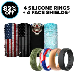 4 SILICONE RINGS |   4 FACE SHIELDS®