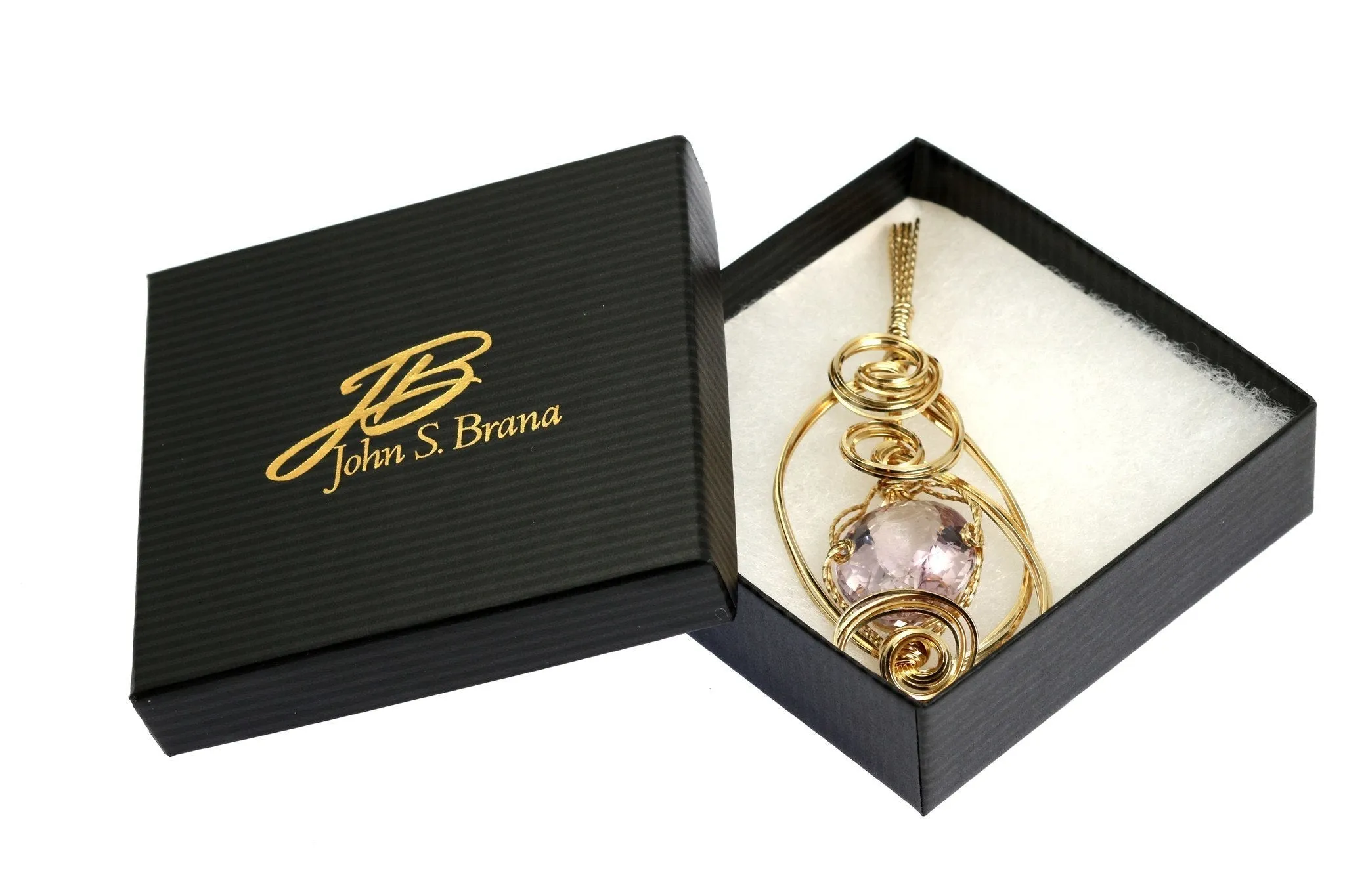 42 CT Cushion Cut Amethyst 14K Gold-filled Wire Wrapped Pendant