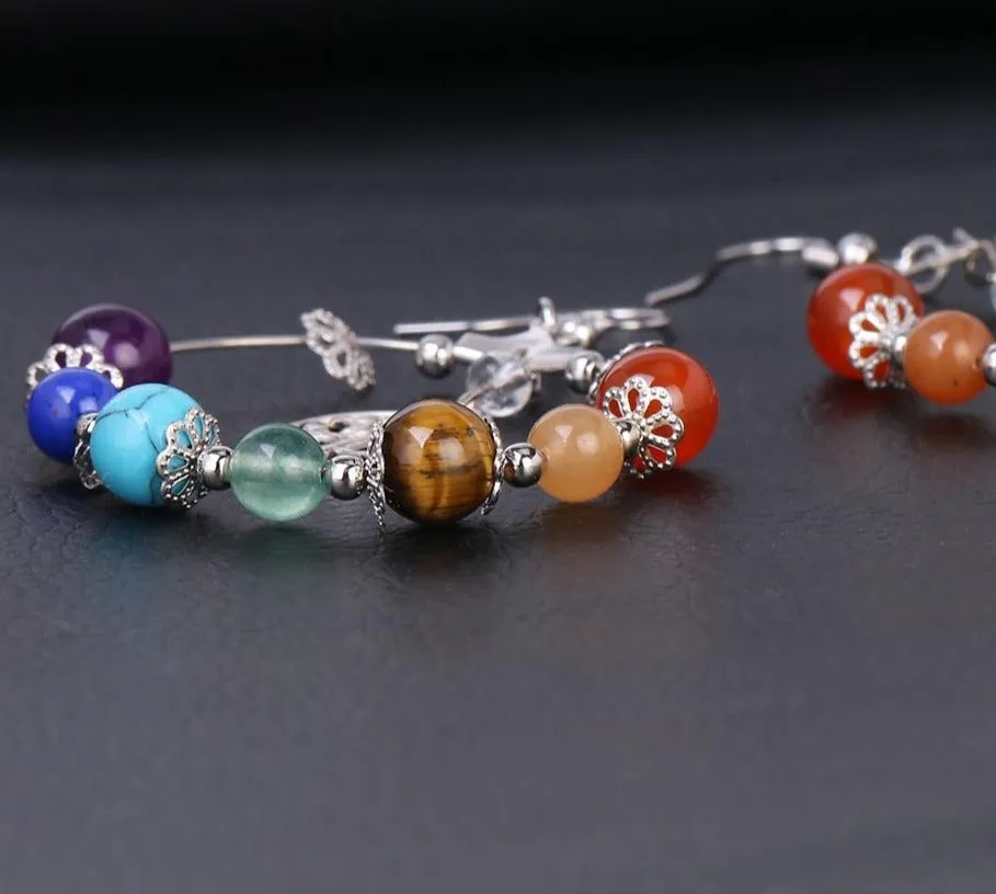 7 Chakra Tree of Life Women Drop Earrings