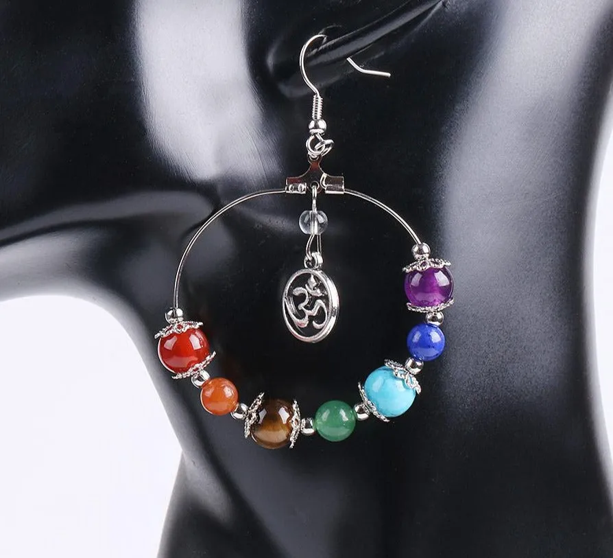 7 Chakra Tree of Life Women Drop Earrings