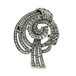 7.50 Carat Art Deco Platinum Diamond Spray Brooch