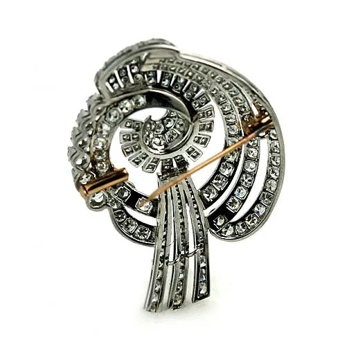 7.50 Carat Art Deco Platinum Diamond Spray Brooch