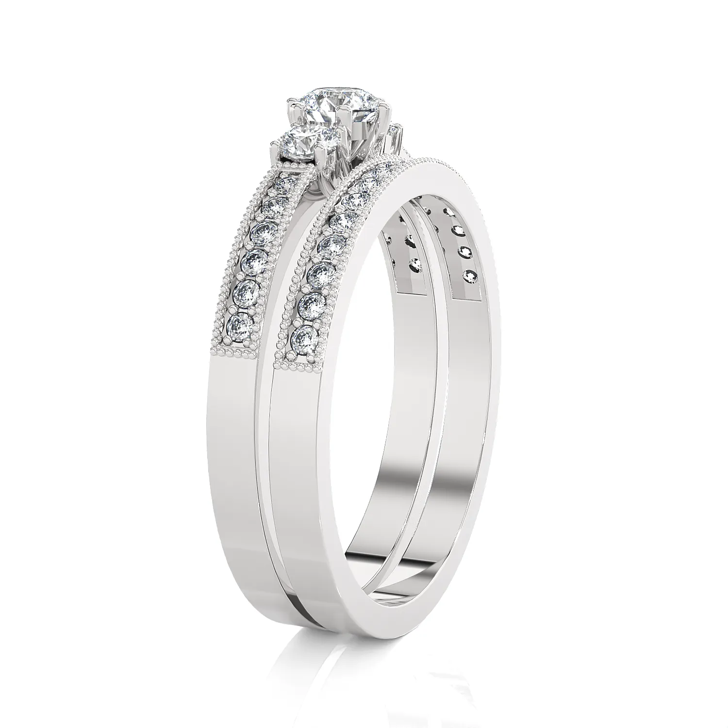 7/8 ctw Round Lab Grown Diamond Bridal Ring