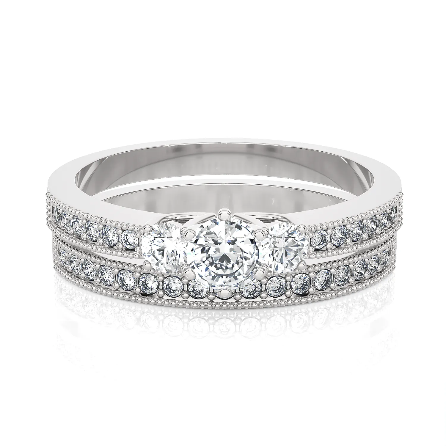 7/8 ctw Round Lab Grown Diamond Bridal Ring