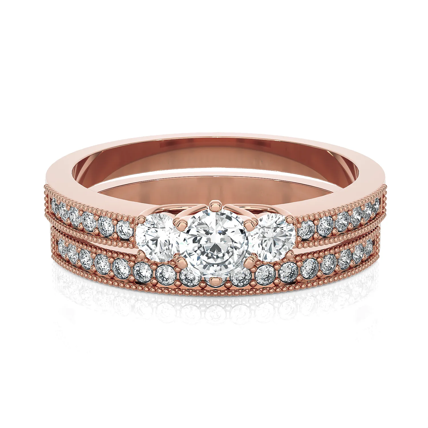 7/8 ctw Round Lab Grown Diamond Bridal Ring