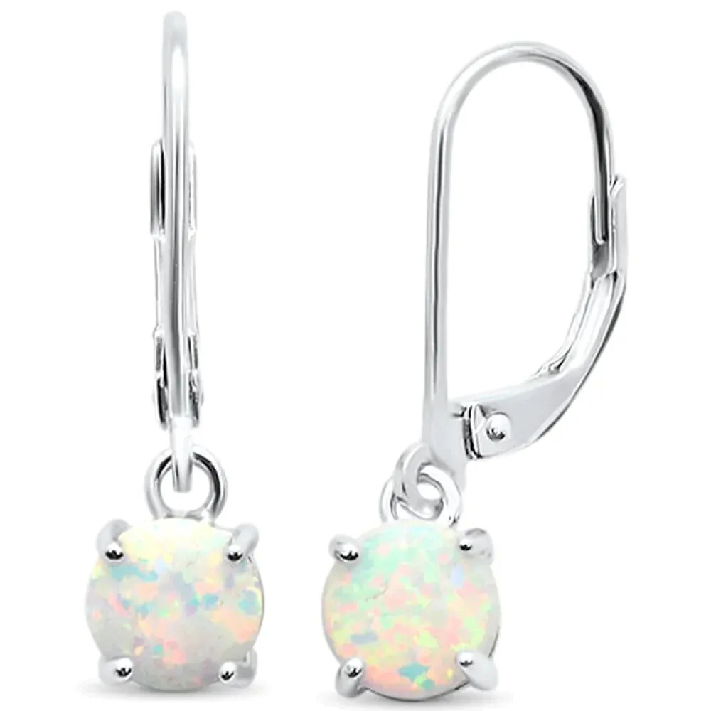 925 Sterling Silver White, Blue, Pink Opal Earrings With Safety Clip Backs for Women, Girls.