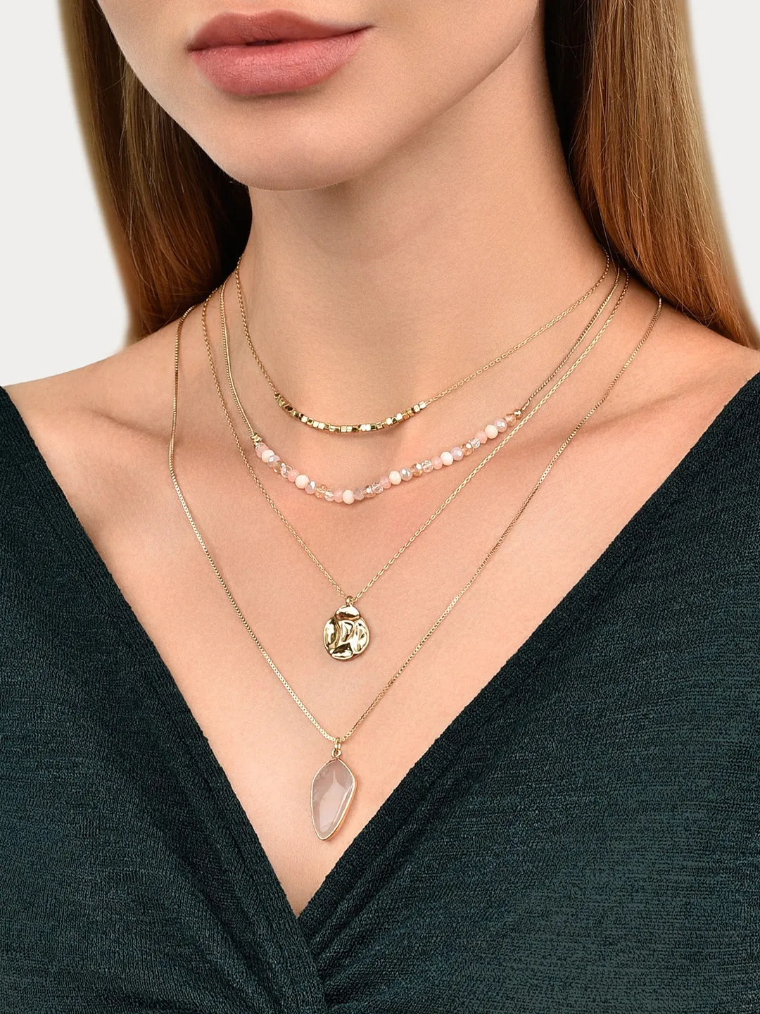 Accessorize London Stone And Coin Layered Necklace