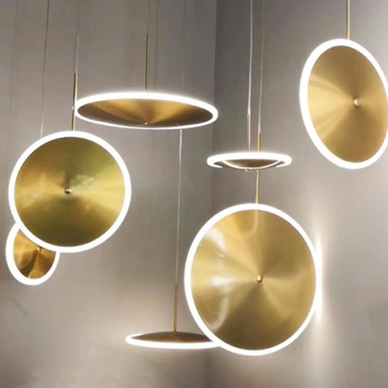 ANKUR CHRONA UFO DISH GOLD LED PENDANT LIGHT