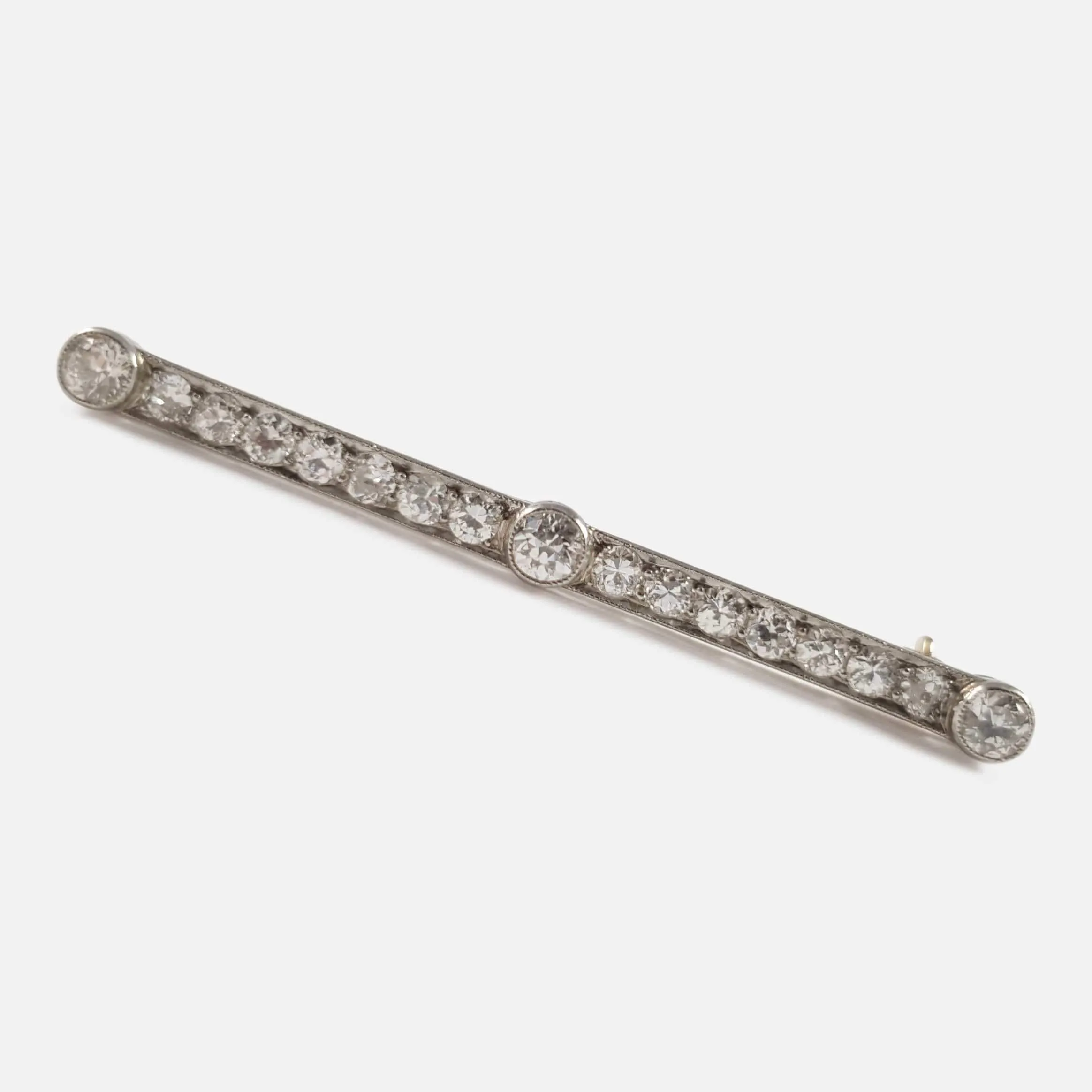 Art Deco Diamond Bar Brooch, circa 1920s