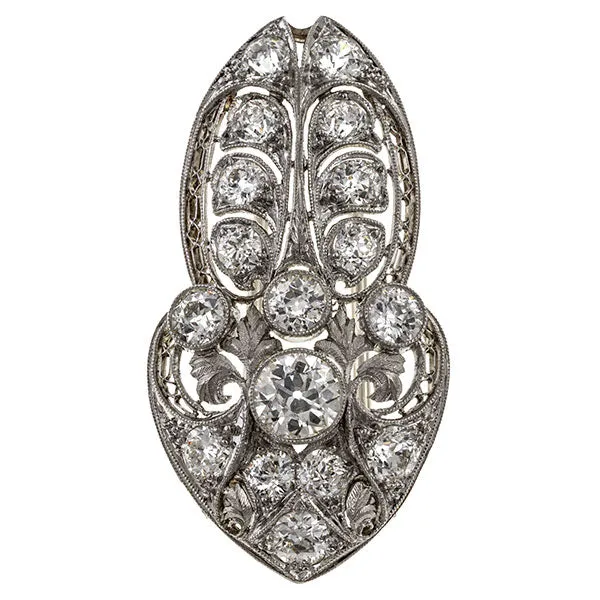 Art Deco Diamond Brooch, 3.00ctw.