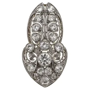 Art Deco Diamond Brooch, 3.00ctw.