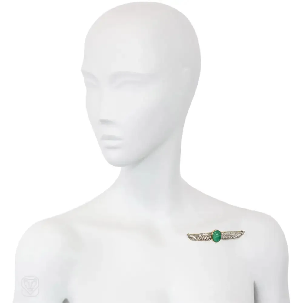 Art Deco Egyptian Revival scarab brooch, Cartier