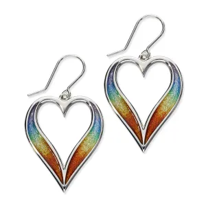 Astin Sterling Silver Drop Heart Earrings with Enamel EE630