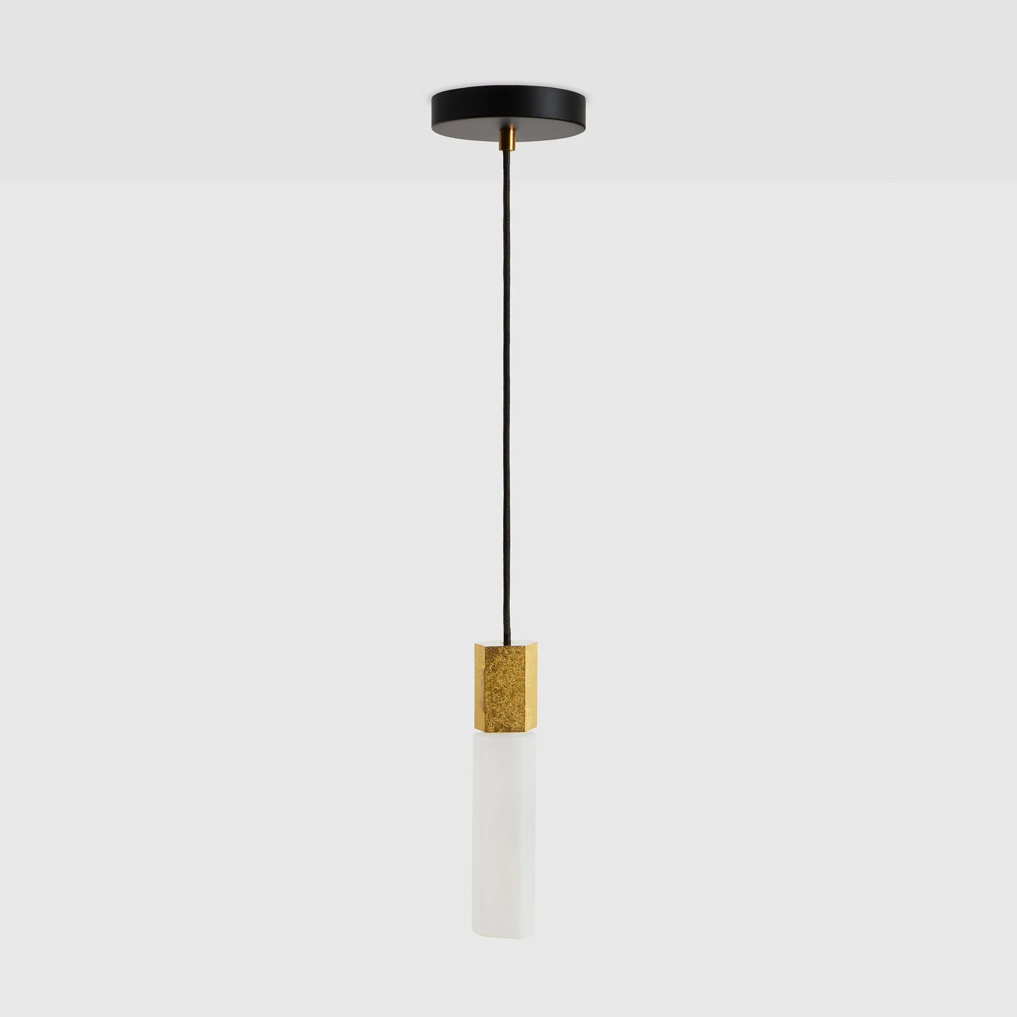 Basalt Single Pendant in Brass