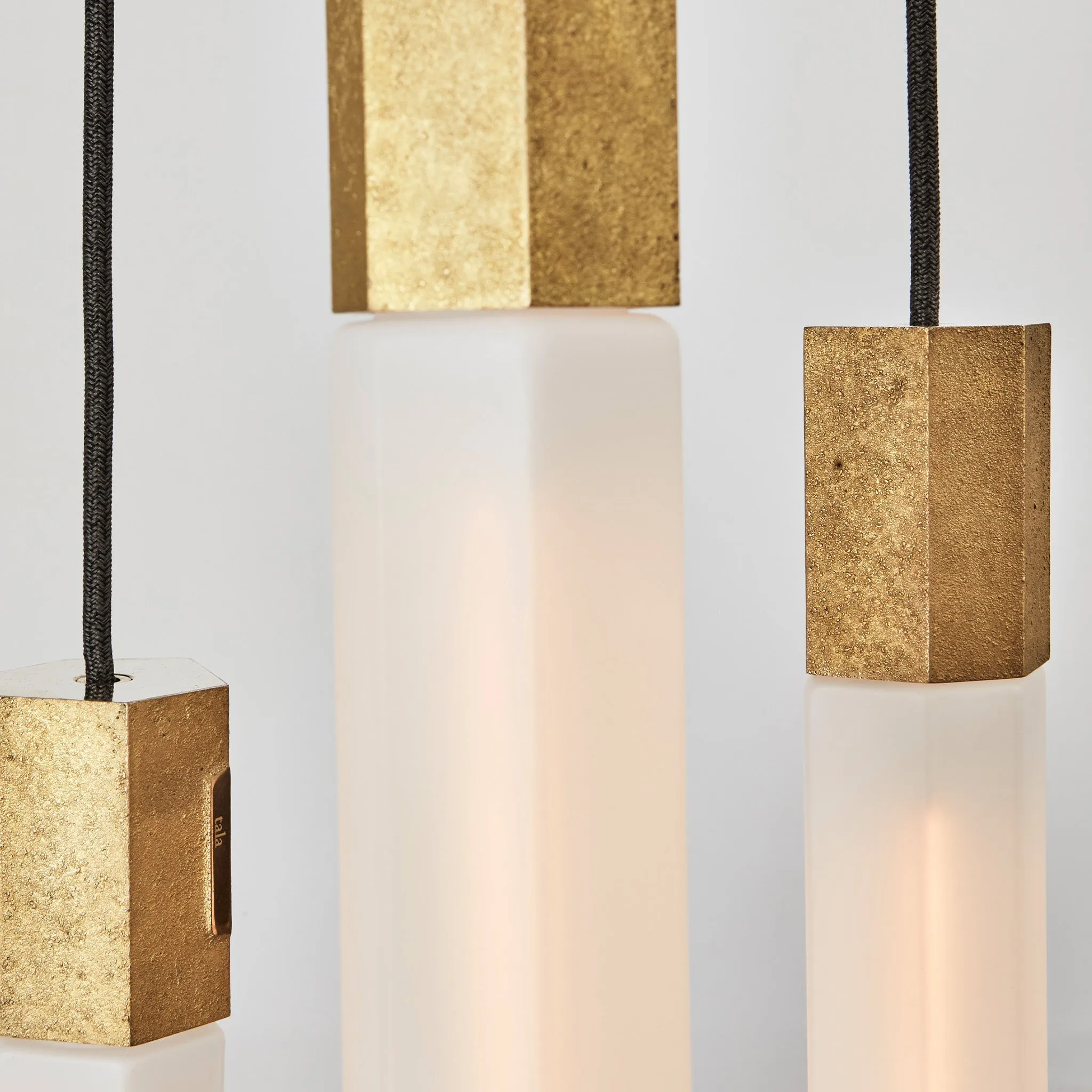 Basalt Single Pendant in Brass