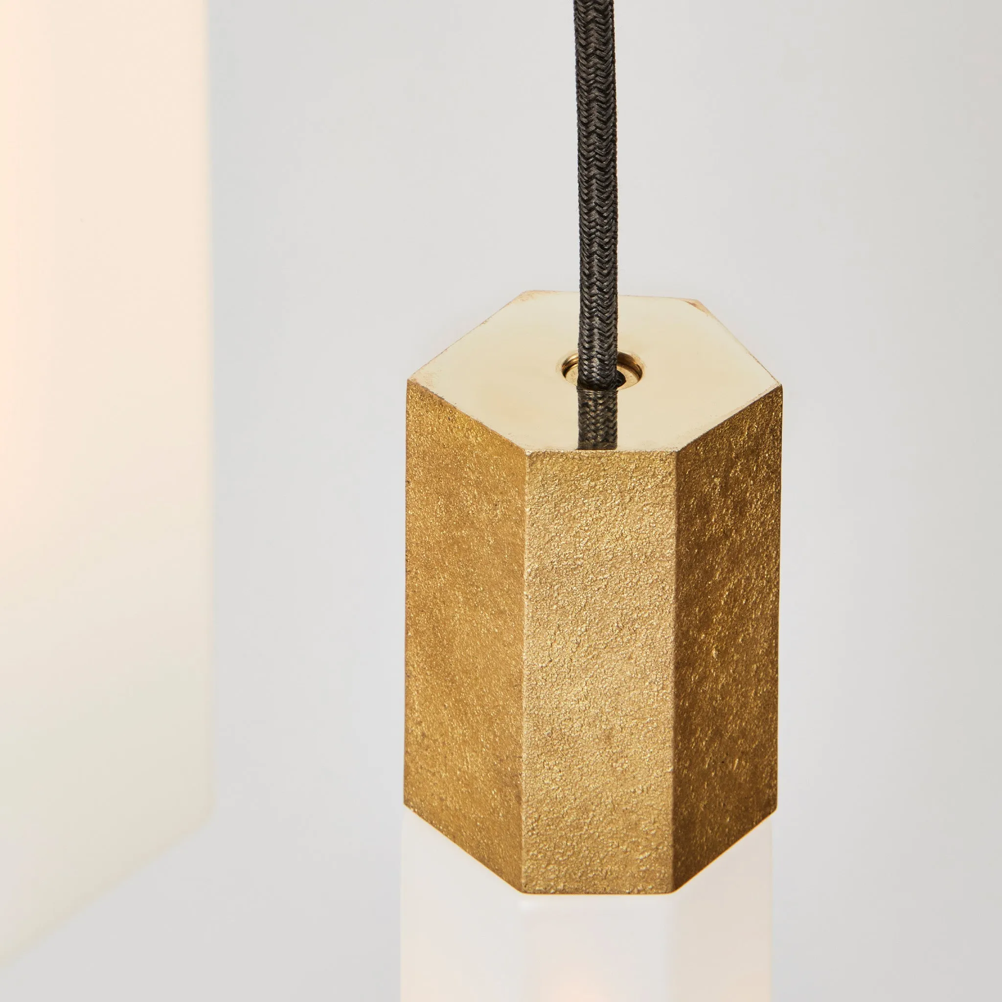 Basalt Single Pendant in Brass