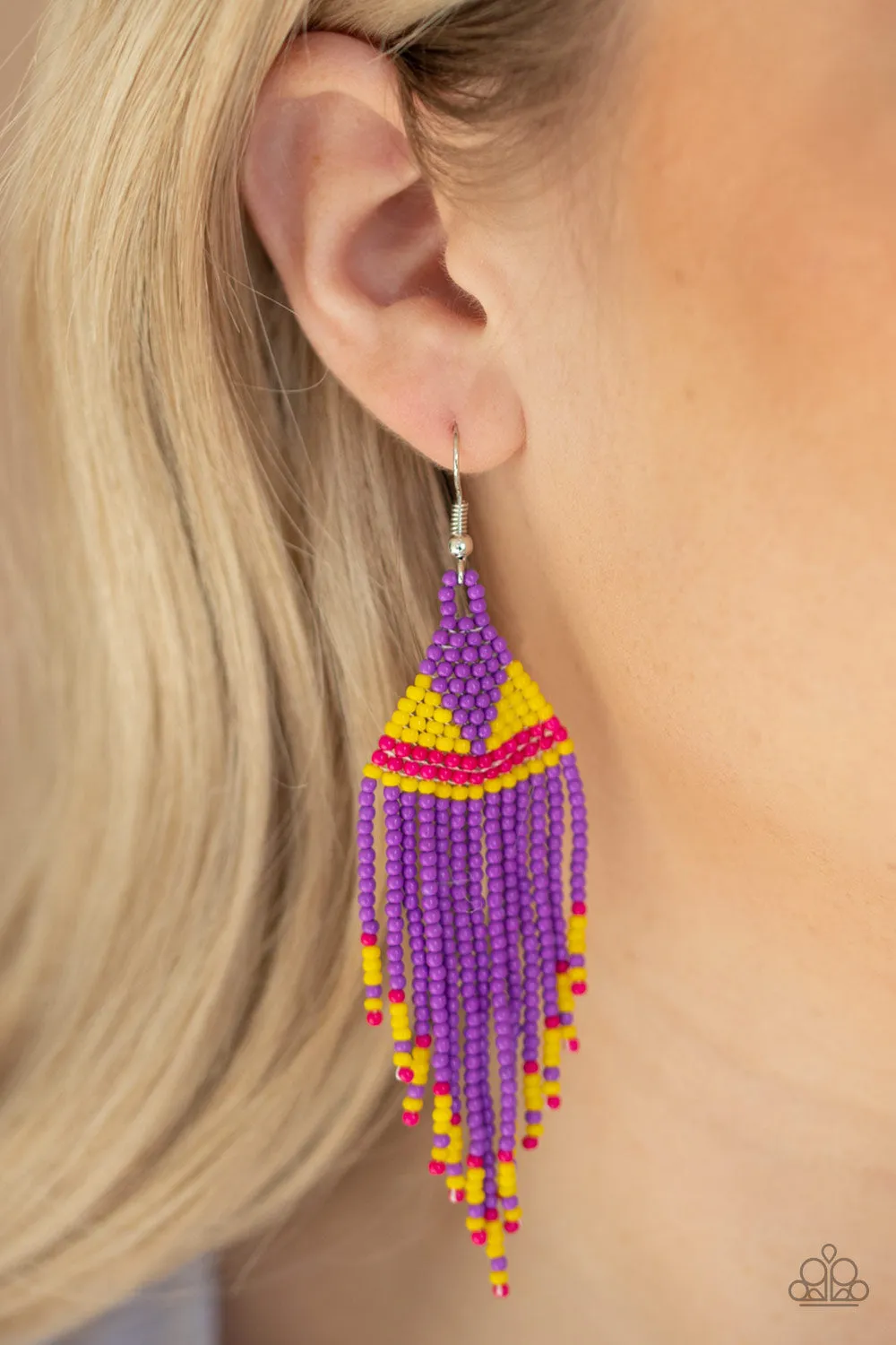 BEADazzle Me Purple-Earrings