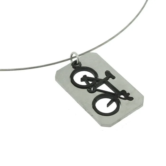 Bicycle Dog Tag Necklace - Wholesale