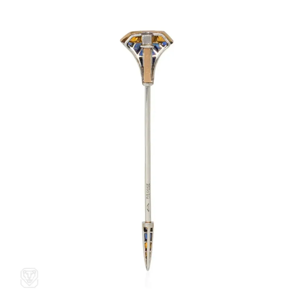 Cartier Art Deco sapphire and citrine nail jabot