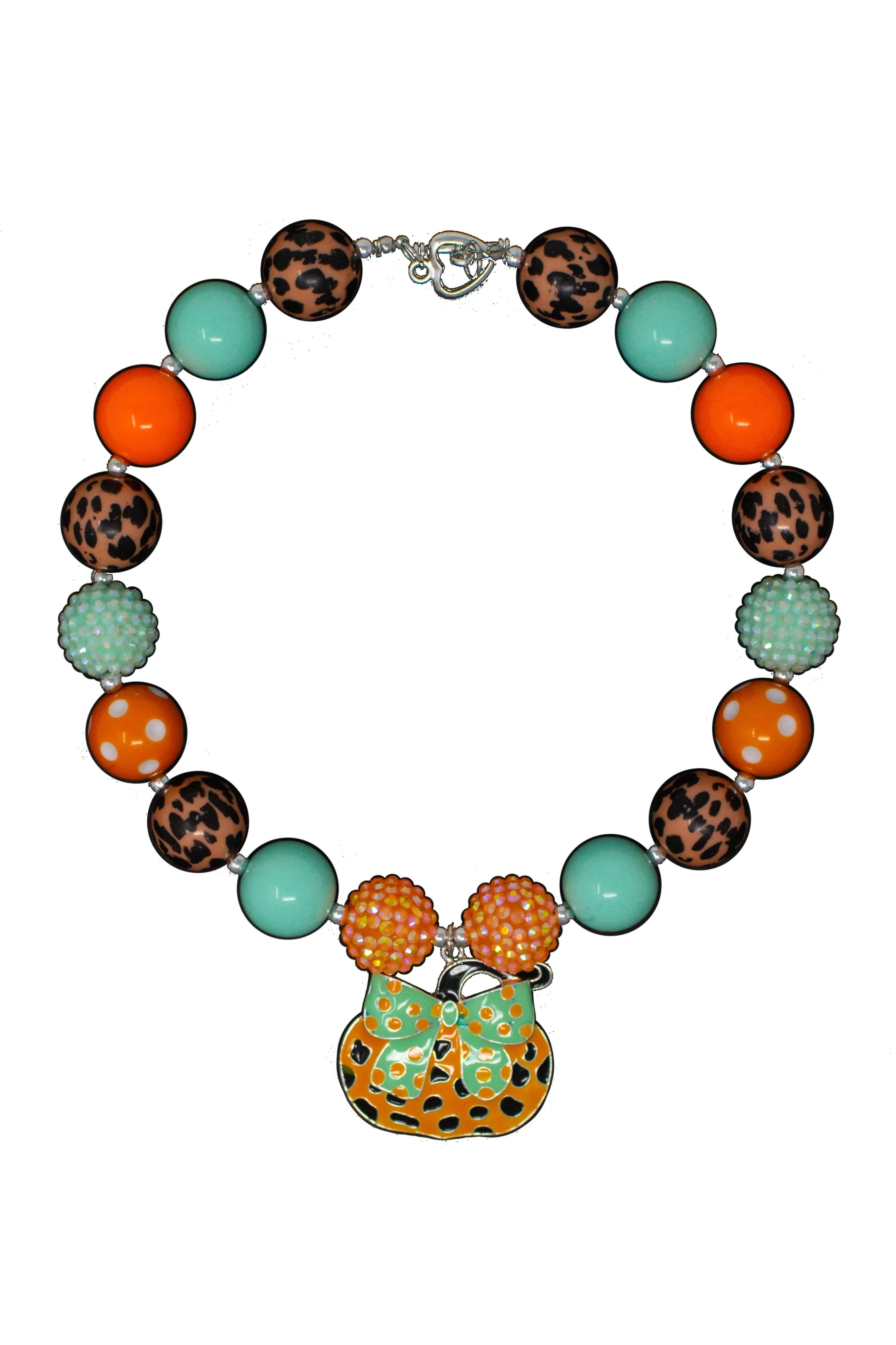 Cheetah Pumpkin Bubblegum Necklace