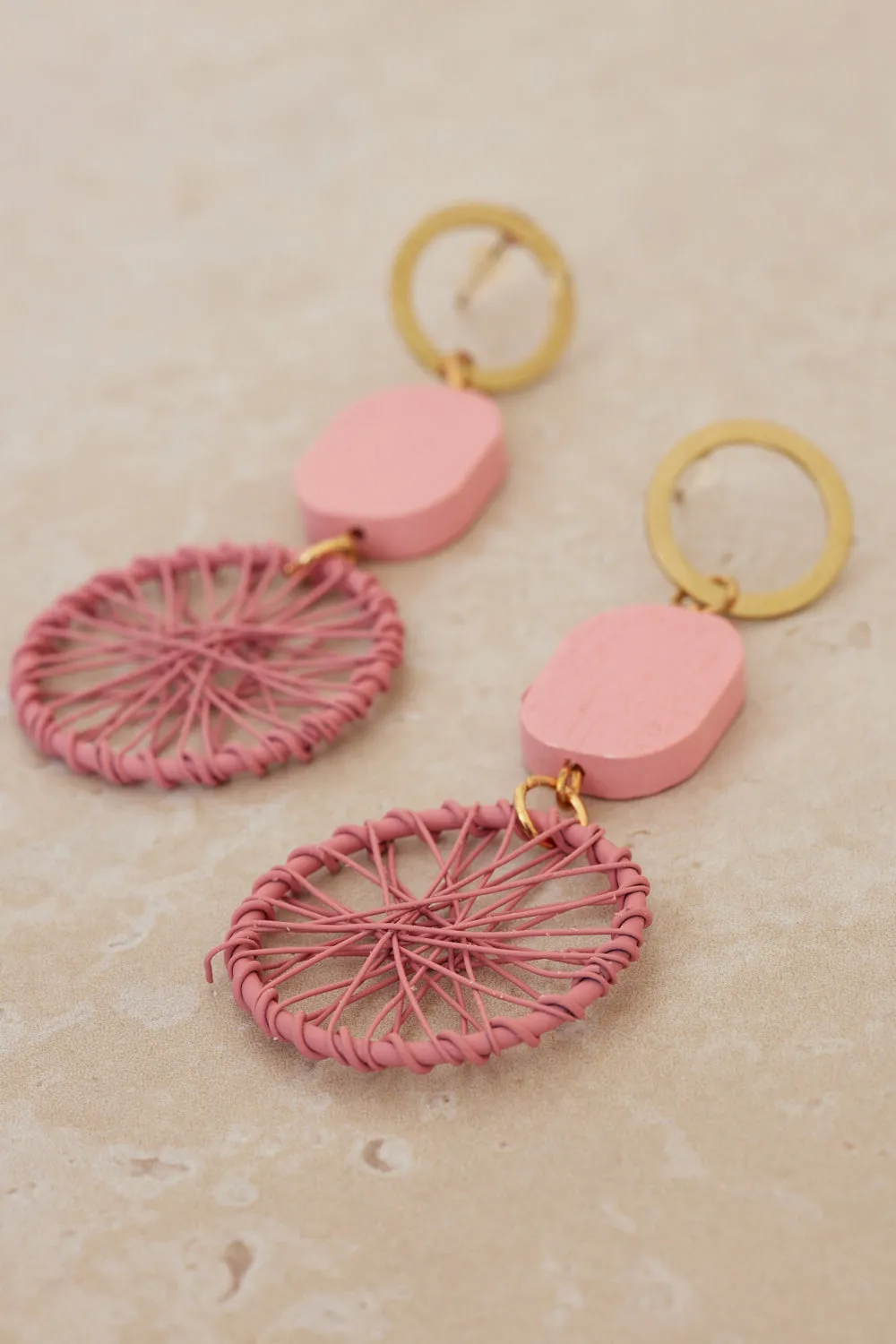 Cleo Drop Earrings - Pink