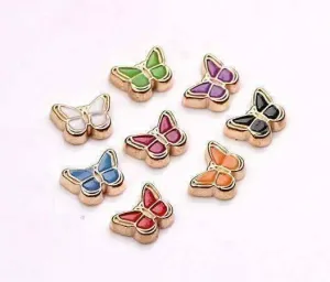 Colorful Enamel Butterfly Free Floating Charm for Charm Locket Necklaces ~ Choose Your Color