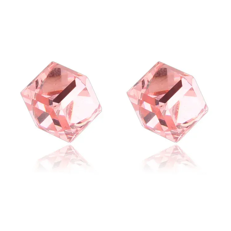 Colorful Strong Magnetic Cute Cubic Square Ear Stud For Teens Korean Fashion Treading Versatile Non-Percing Earring Jewelry Gift