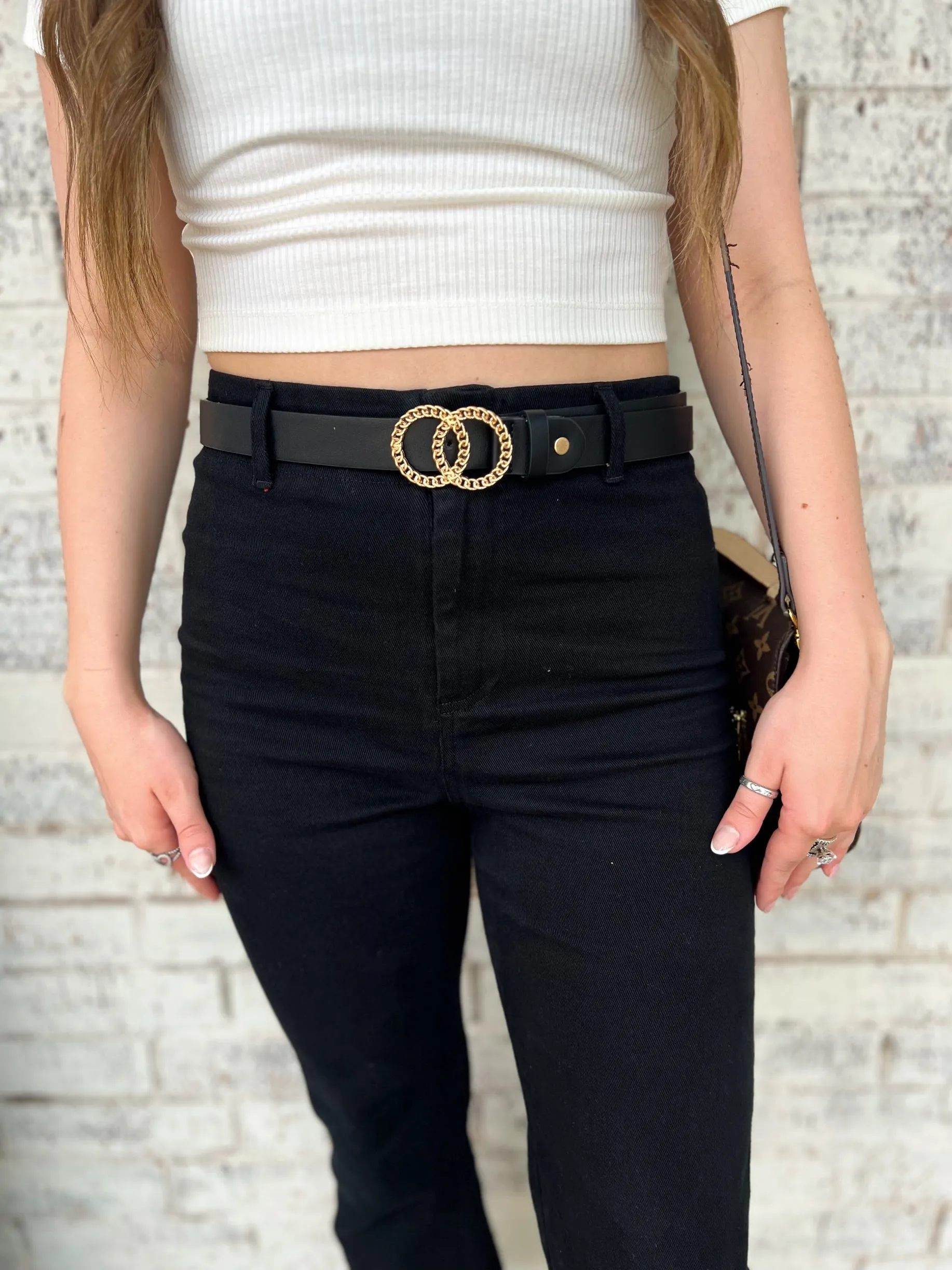 Double Chain Ring Buckle Belt